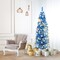 Costway 6FT Tinsel Tree Slim Pencil Christmas Tree Silver Champagne Goldblue